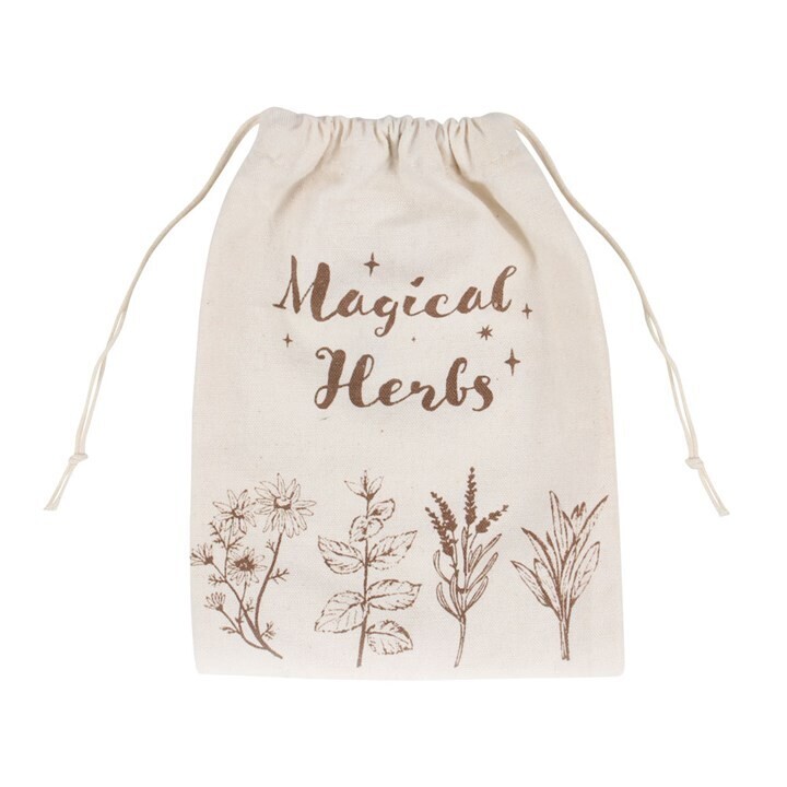 Cotton Herb &amp; More Storage Drawstring Bag