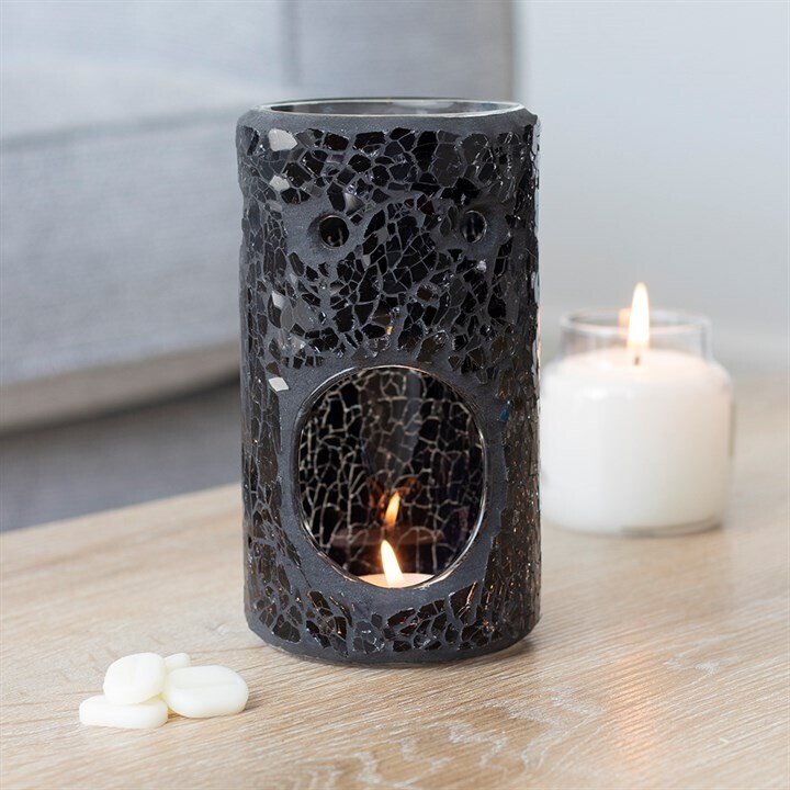 Black Pillar Crackle Oil Burner