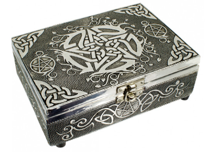 Celtic Pentacle Wooden Embossed Storage Box