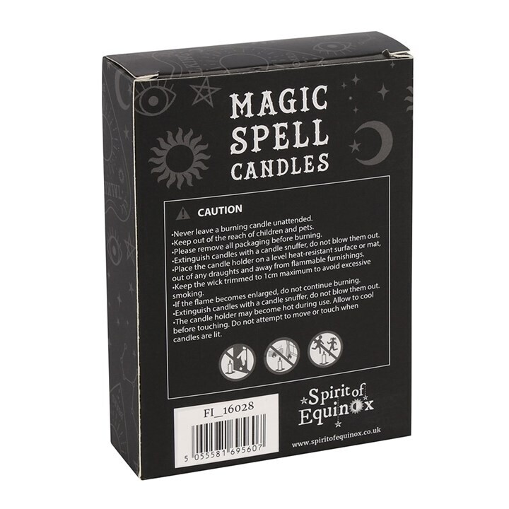 Pack of 12 White 'Happiness' Spell Candles
