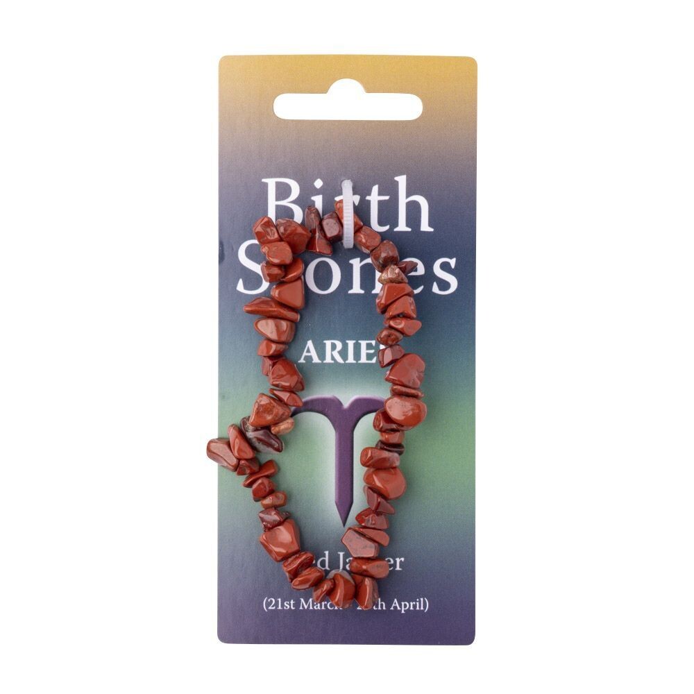 Aries, Red Jasper Birthstone Chip Bracelet