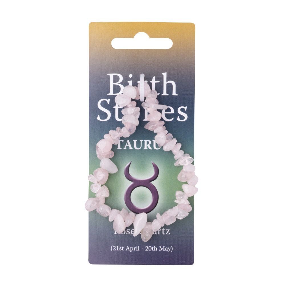 Taurus, Rose Quartz Birthstone Chip Bracelet