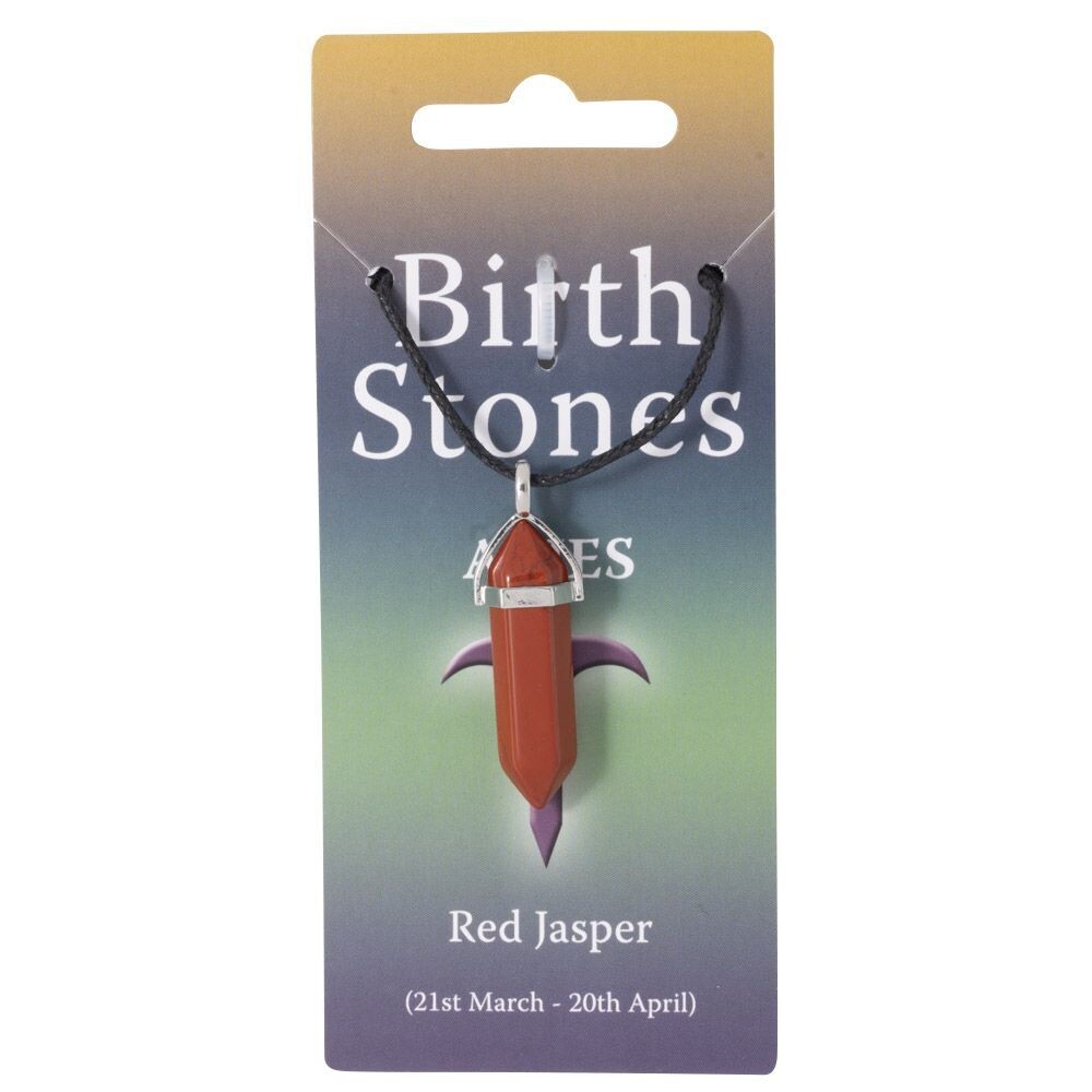 Aries, Red Jasper Birthstone Pendant