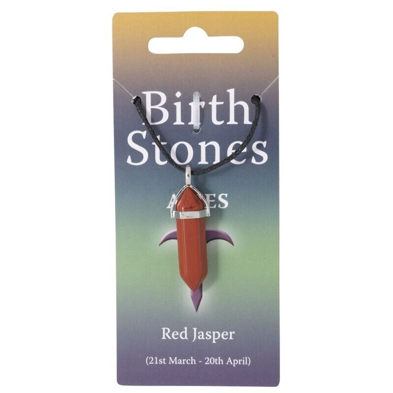 Aries, Red Jasper Birthstone Pendant