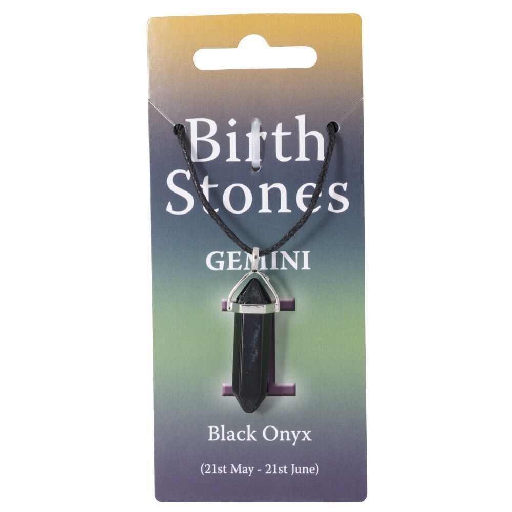 Gemini, Black Onyx Birthstone Pendant
