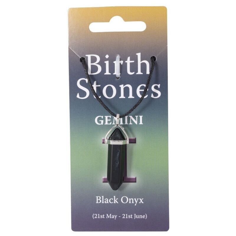 Gemini, Black Onyx Birthstone Pendant