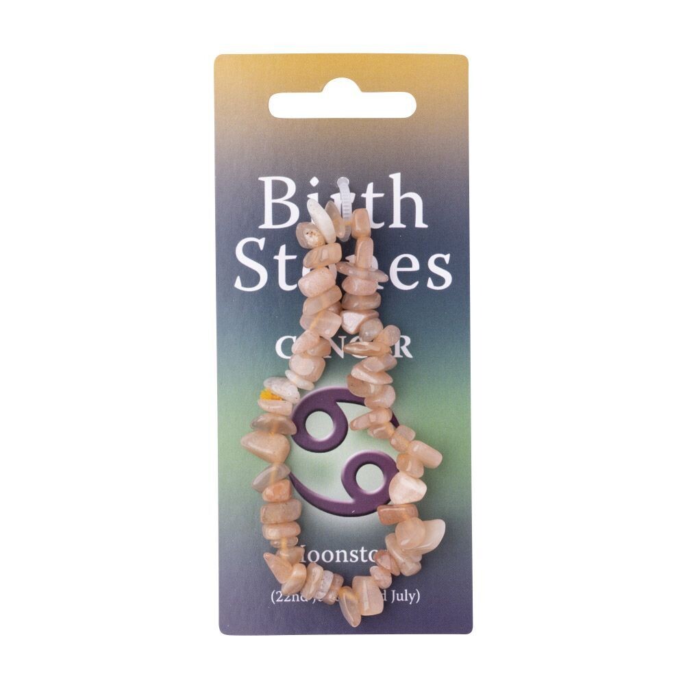 Cancer, Moonstone Birthstone Chip Bracelet