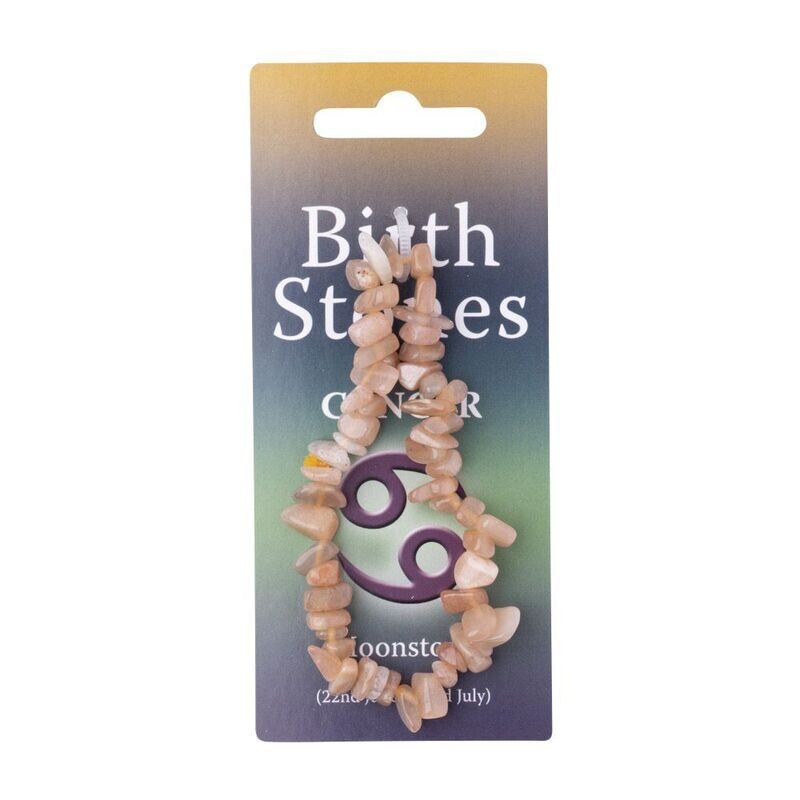 Cancer, Moonstone Birthstone Chip Bracelet