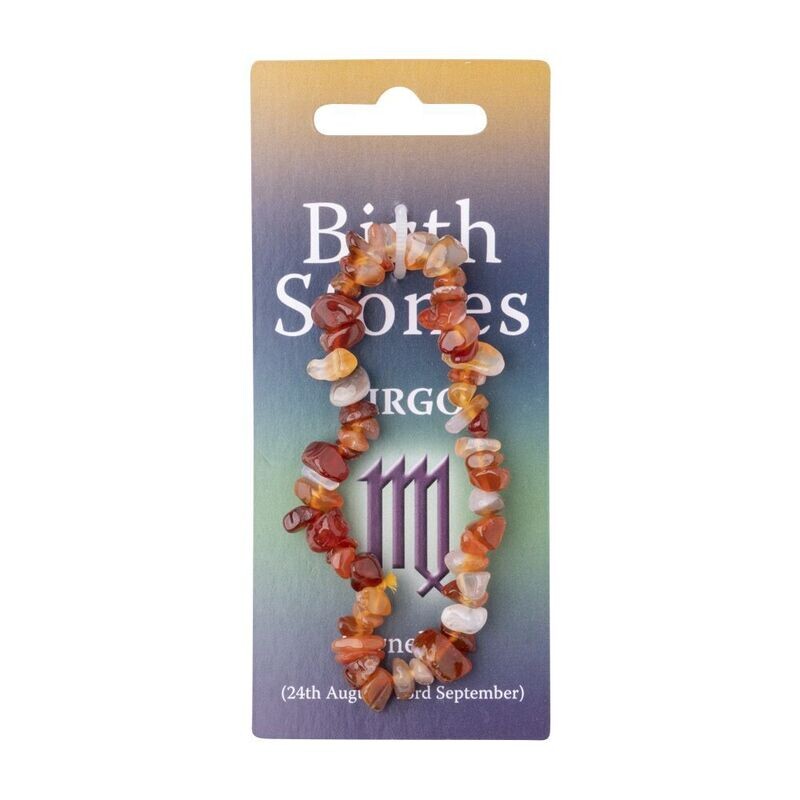 Virgo, Carnelian Birthstone Chip Bracelet