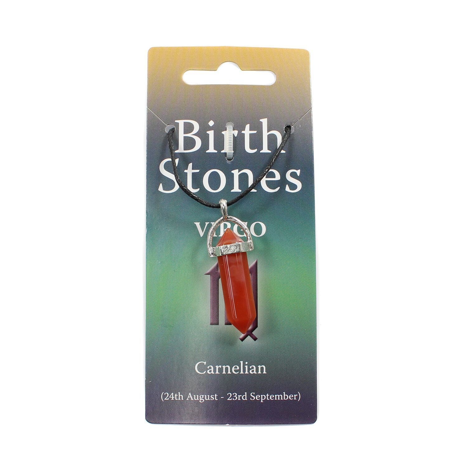 Virgo, Carnelian Birthstone Pendant