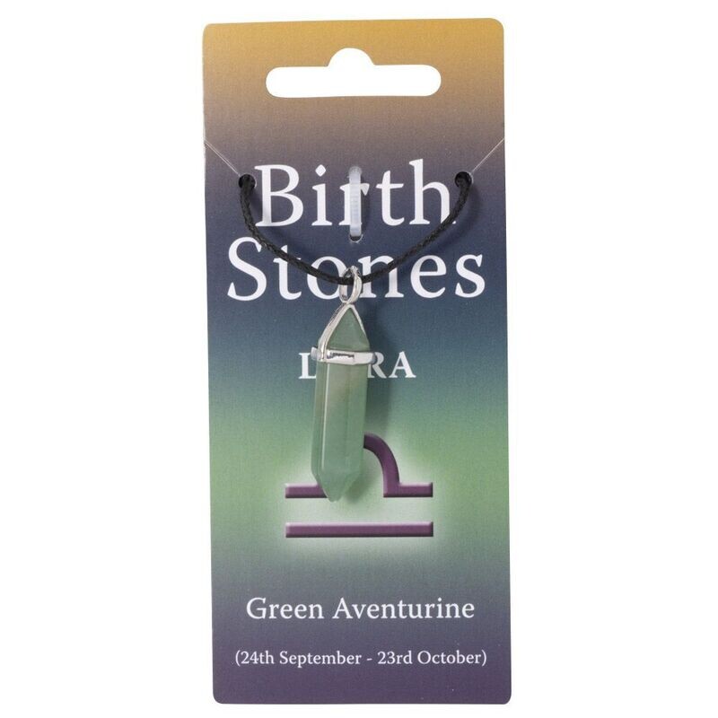 Libra, Green Aventurine Birthstone Pendant