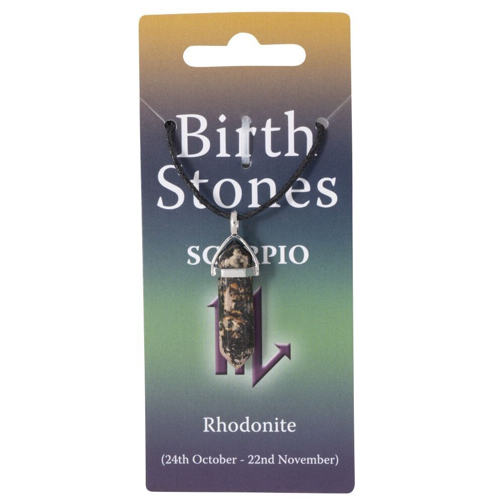 Scorpio, Rhodonite Birthstone Pendant