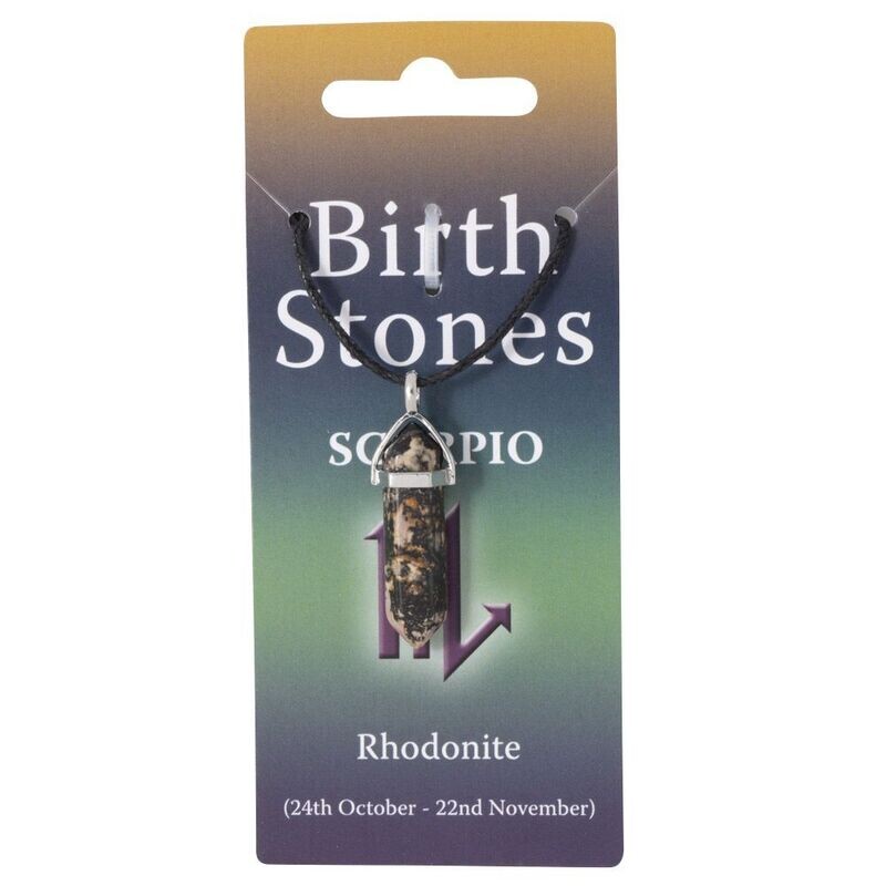 Scorpio, Rhodonite Birthstone Pendant