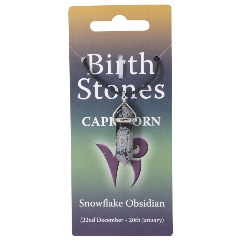 Capricorn, Snowflake Obsidian Birthstone Pendant