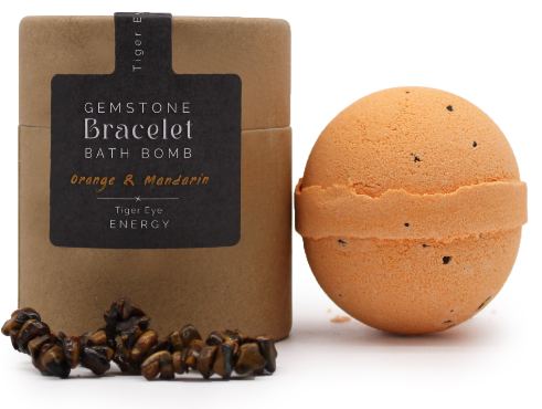 Tiger Eye Gemstone Bracelet Bath Bomb