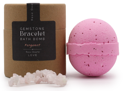 Rose Quartz Gemstone Bracelet Bath Bomb