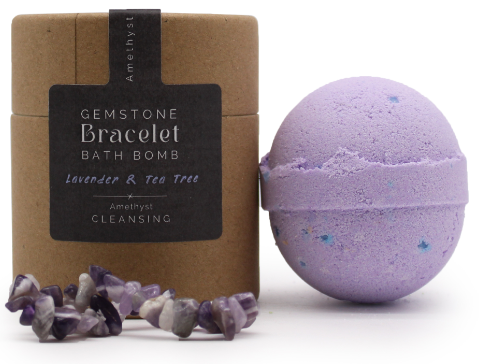 Amethyst Gemstone Bracelet Bath Bomb