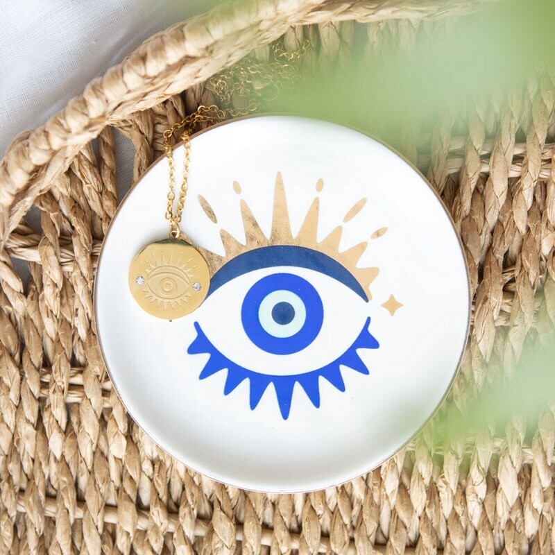 All Seeing Eye Necklace &amp; Dish Gift Set