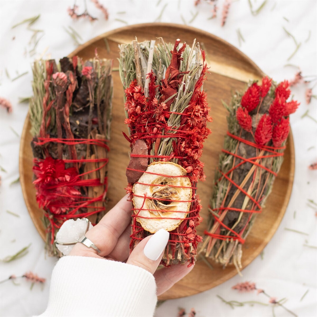 6in Ritual Wand Smudge Stick with Rosemary, Sage