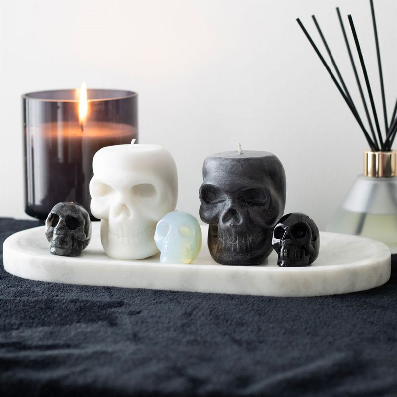 Opium &amp; White Sage Skull Candles