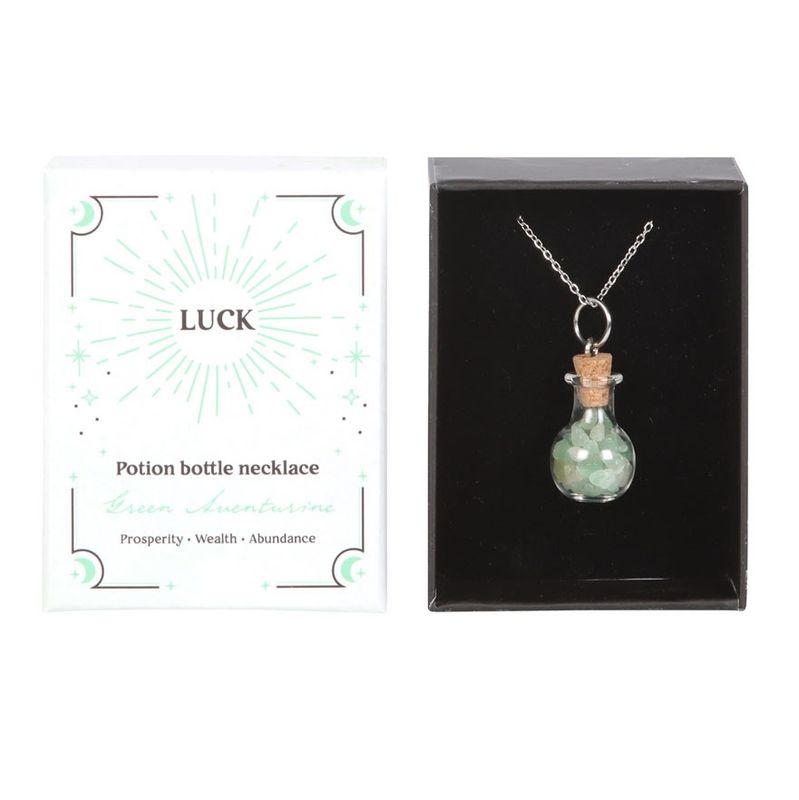 Luck Green Aventurine Crystal Chip Potion Bottle