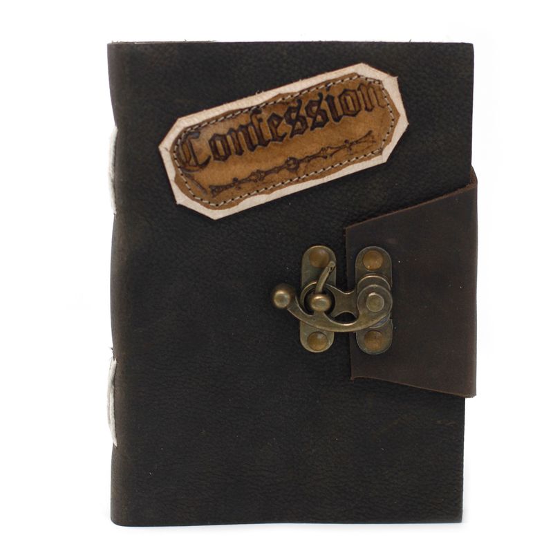 Leather Black Confessions with Buckle Notebook
