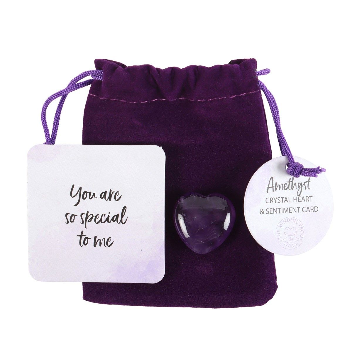 I Love You Rose Quartz Crystal Heart in a Bag