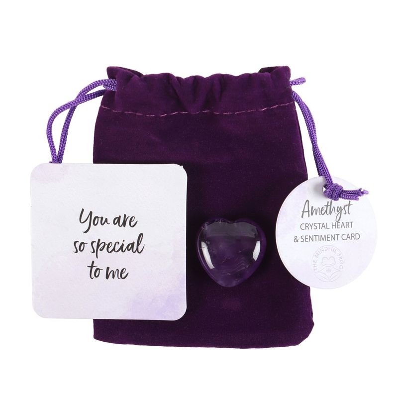 I Love You Rose Quartz Crystal Heart in a Bag