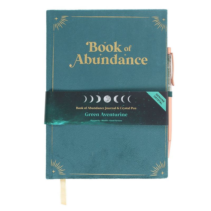 Book of Abundance Journal with Green Aventurine