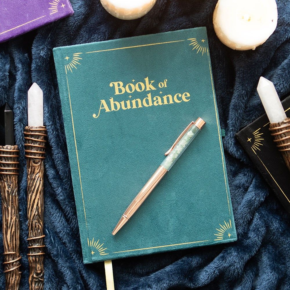 Book of Abundance Journal with Green Aventurine