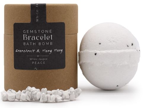 White Jasper Gem Bracelet Bath Bomb