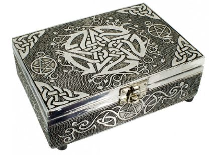 Celtic Pentacle Wooden Embossed Storage Box