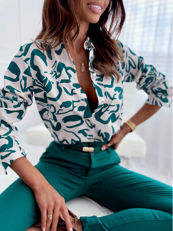 Women Shirt Stylish Green Prints