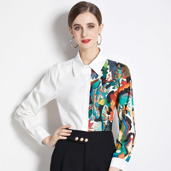 Modern Print Design Woman Shirt, Size: S - M