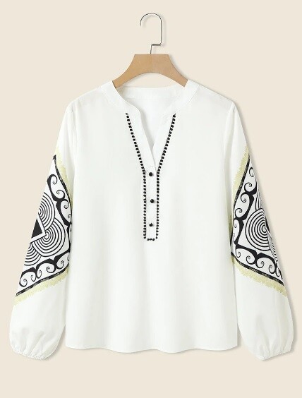 Elegant Decorative Design Woman Blouse