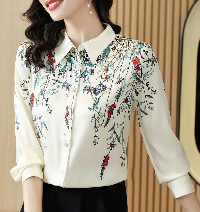 Elegant Women Shirt Floral Print