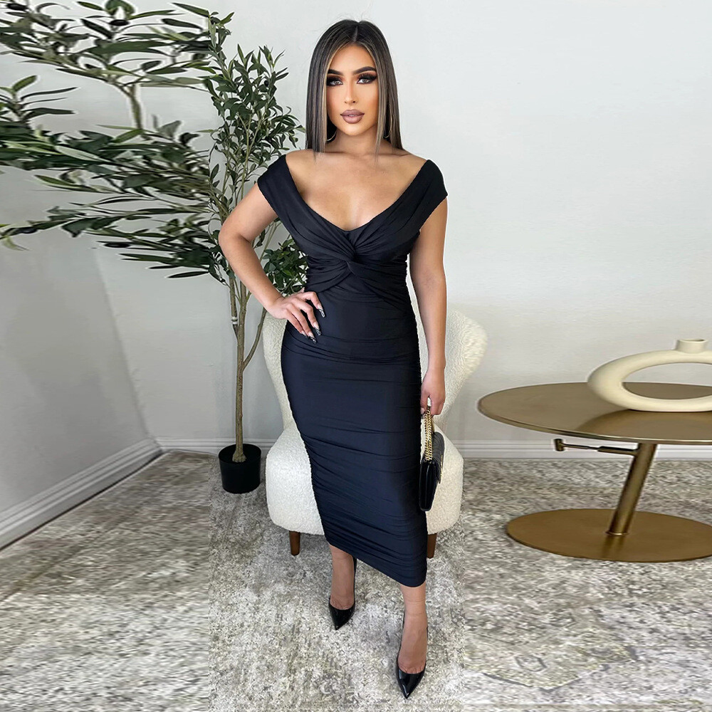 Elegant Women Dress, Size: S, Color: Black