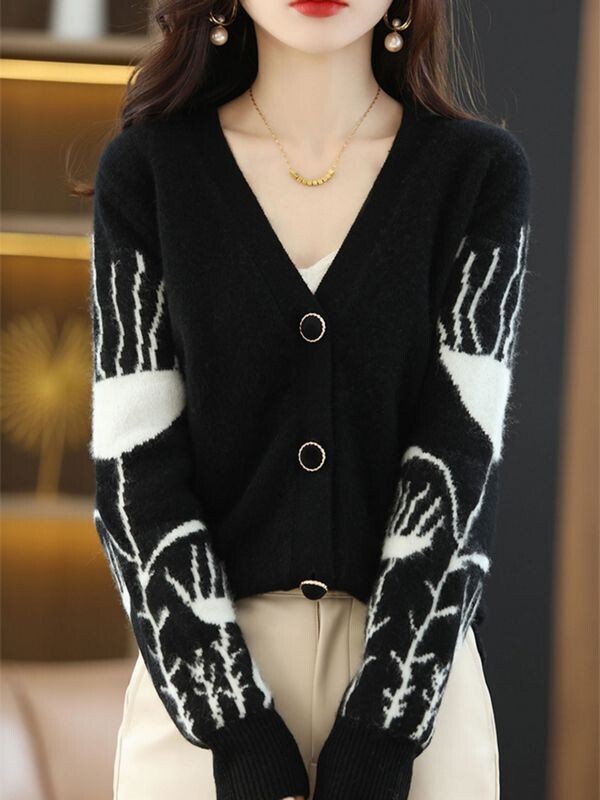 Sweet Smooth Fall Spring Cardigan, Size: S - M, Color: Black