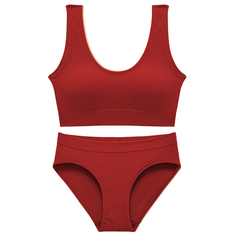 Push Up Wire Free Bra Panty Seamless Set