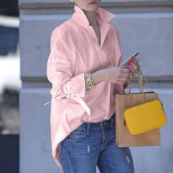 Elegant Women Tunic Blouse, Size: S - M, Color: Pink