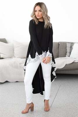 Beautiful Lace Decorated Long Blouse