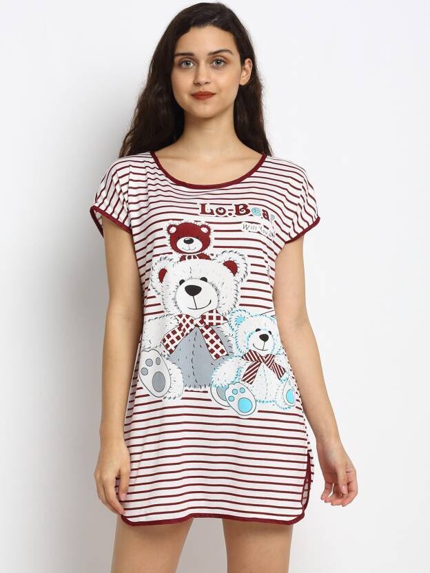 Red Stripes Women Dress Pajama