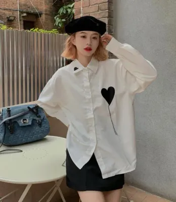 Heart Embroidery Shirt