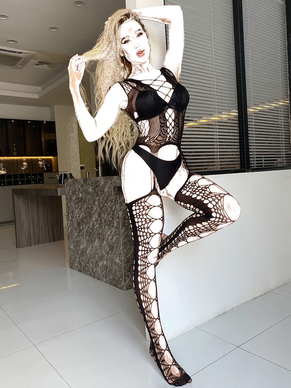 Full Body Stocking Fishnet Spider Web Style