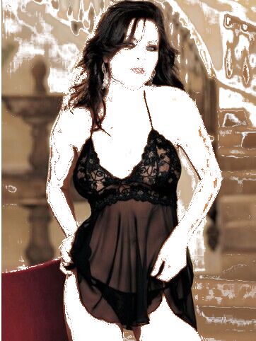 Silky Babydoll Nightgown, Size: Free Size, Color: Black