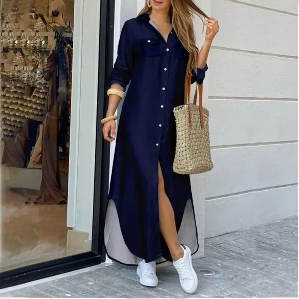 Women Casual Long Shirt Dress Maxi Dresses
