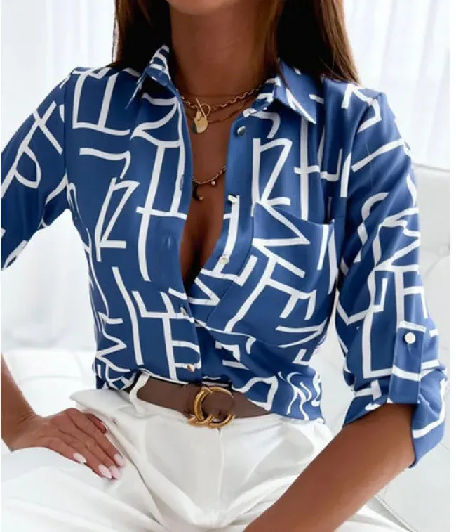 Trendy Women Blue Shirt Beautiful Design