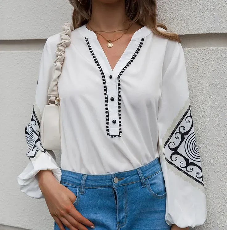 Elegant Decorative Design Woman Blouse