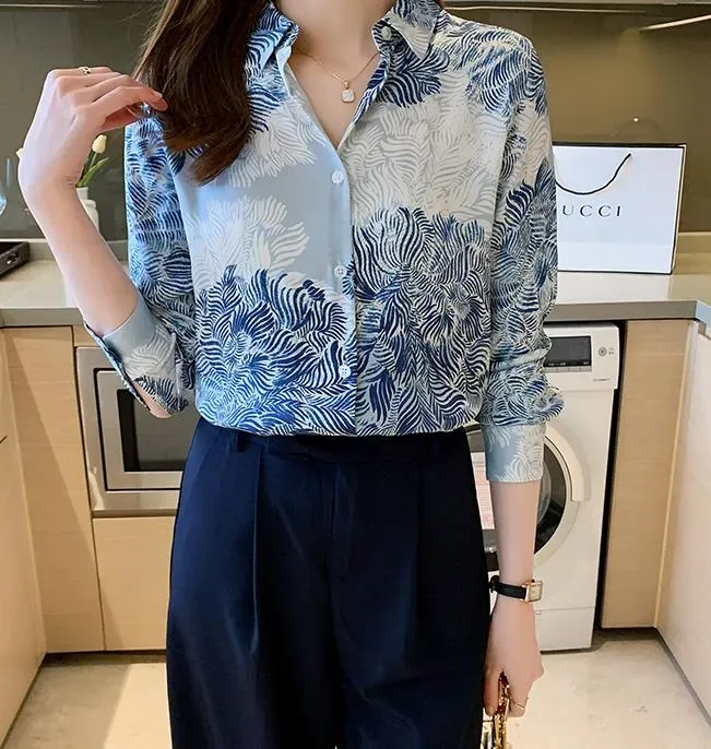 New Fashion Woman Stylish Print Shirt