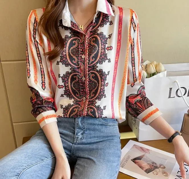 Women Shirt Stylish Fashion Totem Printed Blouses